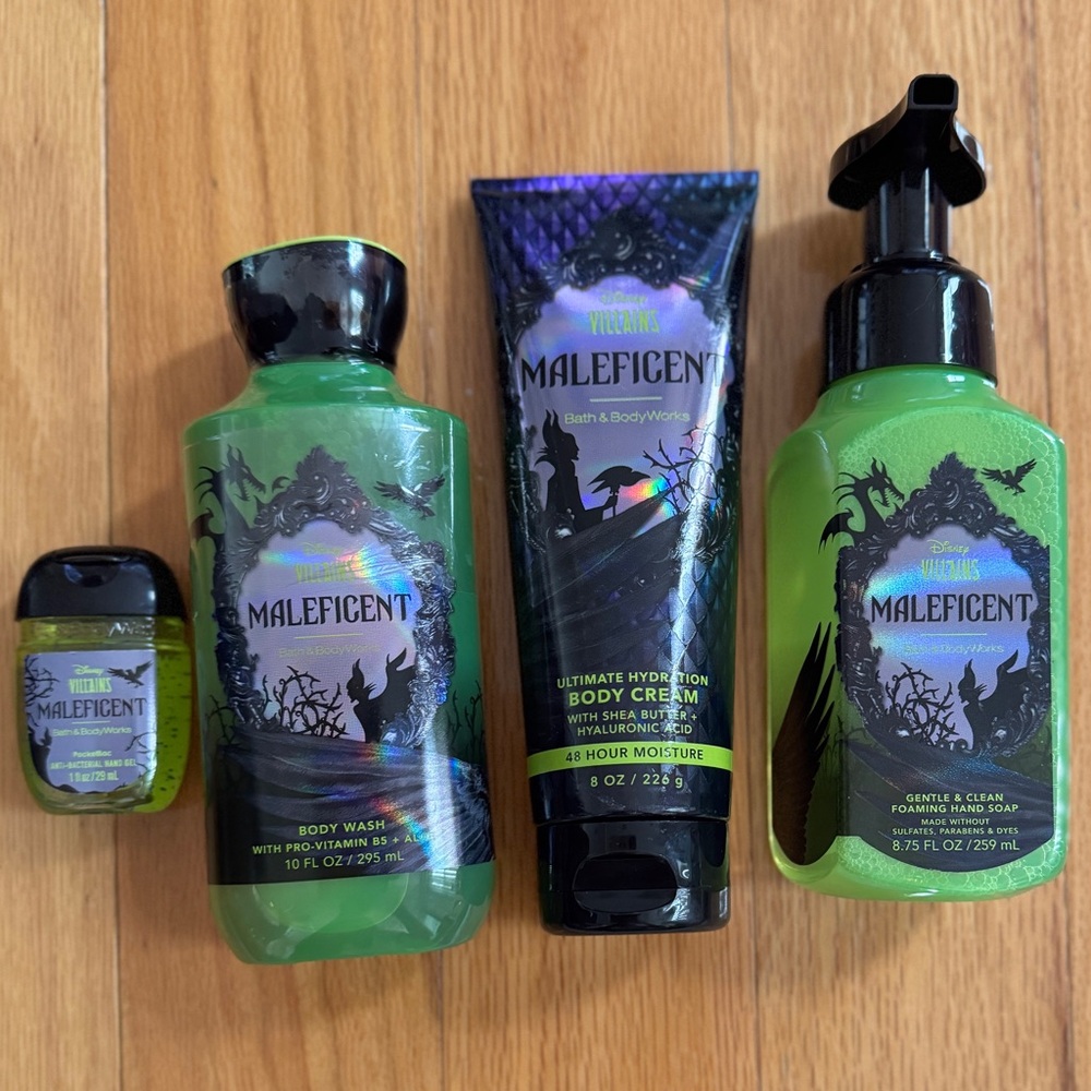 Disney Bath & Body Works Maleficent Kids Bath Set - Green and Black